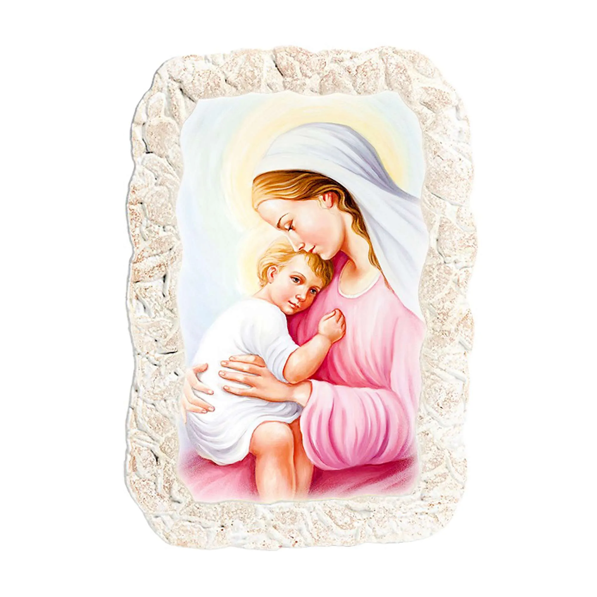 Quadretto in Polimero Madonna con Bimbo